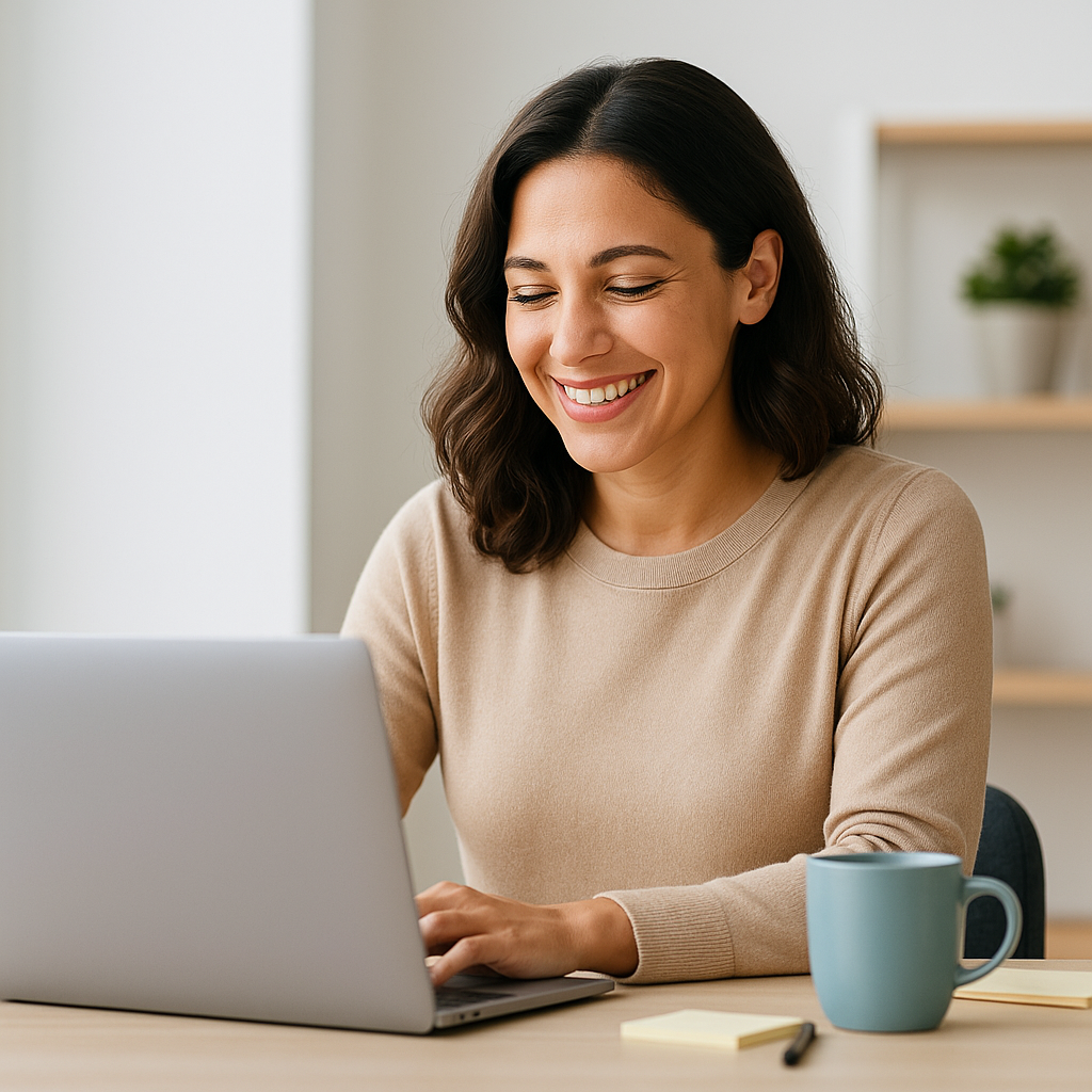 Smiling woman consulting online with Florida Medicaid attorney